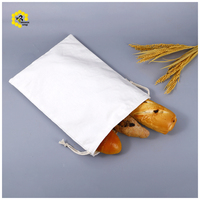 Sac à pain en coton noir écologique avec fermeture éclair et boucle, idéal pour le stockage au réfrigérateur et le shopping (vente en gros)