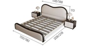 Ensembles de lits modernes en cuir blanc 2026 à prix abordable, en bois, avec rangement, pour chambre à coucher, tailles double et queen, matelas souple