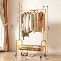 Porte-vêtements en fer extensible et mobile au design moderne avec roulettes pour salon, chambre, cuisine, école et supermarché