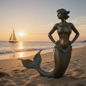 人魚像鋳造とデジタル印刷で有名なブロンズ屋外大型彫刻人間等身大 - Product Image 5