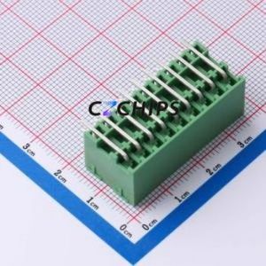 DB2ERHB-3.81-2*9P-GN Plug-in Terminal Block Bent Lead Through Hole,P=3.81mm Board-to-Board / Socket - Closed 2x9P 3.81mm Green - Product Image 2