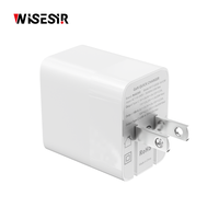 Chargeur mural universel pliable WISESIR PD 3.0 30W GaN double port USB-C et USB avec protection OVP/OTP, efficacité de 92% pour téléphone portable