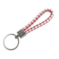 Cordon tressé et cuir PU, style vintage, étanche, anti-perte, pour téléphone portable, pendentif DIY, porte-clés métallique pour accessoires de voiture