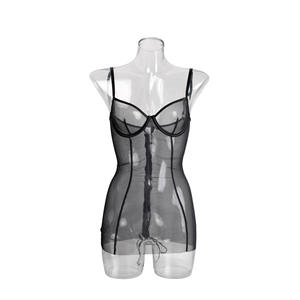Viviblook Z320DS01 Vestido Sexy para Mujer, Vestido Ajustado de Malla Transparente con Tirantes, Mini Vestido Ceñido al Cuerpo - Product Image 2