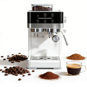 <span class=keywords><strong>Machine</strong></span> à café expresso <span class=keywords><strong>et</strong></span> mousseur à lait en acier inoxydable avec réservoir d'eau amovible <span class=keywords><strong>et</strong></span> bac de récupération, nettoyage facile, prise US - Product Image 1
