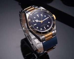 Montre pour homme avec mouvement automatique 8215, boîtier en acier inoxydable 316L, étanche en profondeur, bracelet en or, montre traditionnelle pour homme - Product Image 2