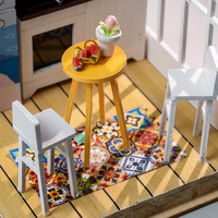 IIECREATE L-2204 DIY Miniatur Rumah Puzzle Kayu Ramah Lingkungan Uniseks Skala 1:24 Set Boneka Memori Aksesori Furnitur Model 3D