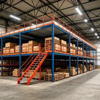 Étagère de mezzanine à 3 niveaux réglable et personnalisable HONGXIN, en acier laminé à froid, sans boulons, avec revêtement en poudre, protection contre la corrosion