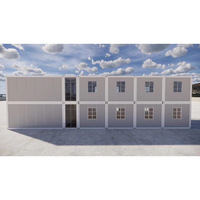 Gran Edificio Modular Prefabricado de 2 Pisos para Dormitorios de Trabajadores con Pasillo Interior y Escalera de Vidrio para Campamentos en Obras de Construcción
