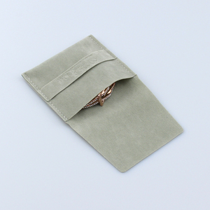 Pochette de luxe pour bijoux en velours suédé microfibre, sac d'emballage pour bijoux avec logo personnalisé pour boîte de rangement de bijoux - Product Image 4
