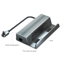 Station d'accueil pour Steam Deck,6-en-1 Hub Steam Deck Dock Stand avec TV HD-MI 2.0 4K @ 60HZ, prise en charge de la charge rapide PD 3.0