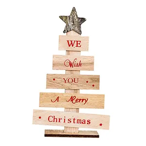 Деревенская деревянная мини Рождественская елка настольные украшения Рождественский Декор для вечеринки