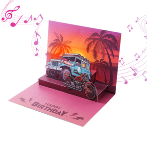 Tarjetas <span class=keywords><strong>de</strong></span> Felicitación 3D Pop-up <span class=keywords><strong>Personalizadas</strong></span> al por Mayor, con Temática <span class=keywords><strong>de</strong></span> Playa, Atardecer, Jeep y Motocicleta, con Luz y Música, Tarjetas <span class=keywords><strong>de</strong></span> Regalo <span class=keywords><strong>de</strong></span> Papel - Product Image 4