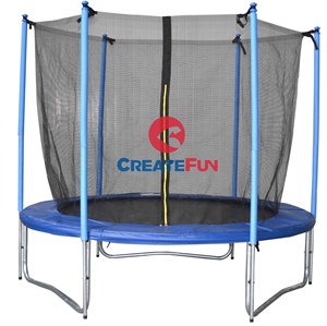<span class=keywords><strong>Trampoline</strong></span> d'extérieur pour enfants CreateFun avec cadre coloré, construction en PP/PVC/acier, <span class=keywords><strong>filet</strong></span> de sécurité droit et design rond - Product Image 3