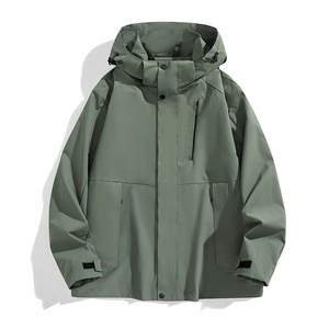 Unisex Windproof Jacket With Inner Liner Solid Color Contrast Winter Workwear Uniforms - Product Image 4