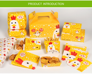 Juego de Bolsas para Empacar Comida Rápida, Caja de Papel para <span class=keywords><strong>Pollo</strong></span> Frito Coreano, Cajas para Llevar <span class=keywords><strong>Pollo</strong></span>, Caja Personalizada - Product Image 6