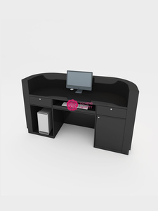 Yicheng Beauty <span class=keywords><strong>Bureau</strong></span> de réception moderne personnalisé Salon de beauté Mobilier de coiffure <span class=keywords><strong>Bureau</strong></span> de réception incurvé à des prix abordables - Product Image 5