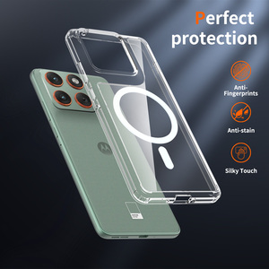 Funda Magnética Transparente para Teléfono <span class=keywords><strong>Motorola</strong></span> Moto Edge 70 5G, Delgada, 2 en 1, Híbrida de TPU+PC, Antiarañazos, Antigolpes, Protectora - Product Image 4