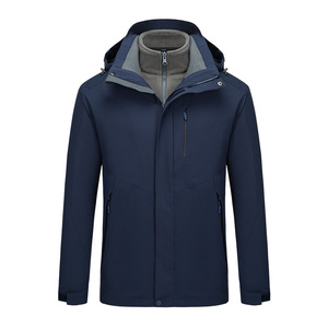 <strong>In</strong> Stock Waterproof Detachable Hardshell Jacket Windproof High Hat Collar Outdoor Coat <strong>Fleece</strong> Lined Jacket - Product Image 5