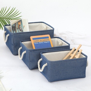 Cesta de Almacenamiento de Ropa Plegable de Lino, Diseño Nórdico para el Hogar, Caja de Almacenamiento de Tela para Libros y Productos de Cuidado de la Piel, Suministro Transfronterizo - Product Image 2