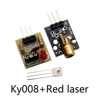 Modul Pemancar Laser & Sensor Sinar KY-008 650nm dengan Kit Modul Penerima Laser Tanpa Modulator untuk 5V
