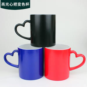 Heart Shaped White <b>Ceramic</b> Mug Sublimation Coated Microwave Safe Wedding Gift <b>Cup</b> With Handle First Class Quality - Product Image 3