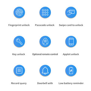 थोक मूल्य कार्यालय ग्लास दरवाजा फिंगरप्रिंट लॉक ऐप नियंत्रण पासवर्ड, कार्ड, वायरलेस स्मार्ट लॉक - Product Image 2