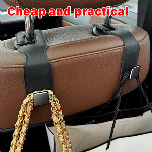 <b>Car</b> Leather Hook Seat Back <b>Car</b> <b>Interior</b> Decoration Supplies Multi-Functional Storage Folding Hang Hidden Hook - Product Image 5