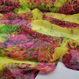 قماش حرير تُل مطرز بالترتر ثلاثي الأبعاد لفساتين السهرة والزفاف والعبايات والثوب السوداني الفاخر للنساء - Product Image 3