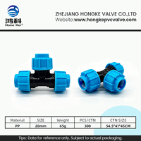 Raccord en T en polyéthylène haute densité PN16 à prix d'usine HongKe, adaptateurs moulés en PP HDPE pour système d'eau