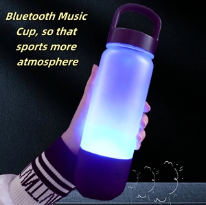 ใหม่560ml PCTG ABS พลาสติกกีฬาสมาร์ทลำโพงไร้สาย<span class=keywords><strong>เพลง</strong></span>แก้วแบบพกพาที่จับไล่ระดับสีขวดน้ำไฟ - Product Image 1