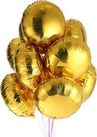 Ensemble en gros de ballons en feuille d'aluminium de 18 pouces, version brillante, joyeux anniversaire, forme ronde, jouets gonflables à l'hélium pour la décoration de fête