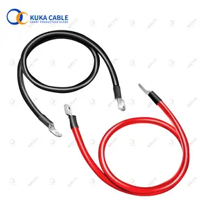 6 8 10 awg Solar Dc Battery Cable Wire with Brass Terminals Connectors