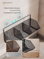 Étagère murale flottante à double niveau en métal pour le salon, la cuisine et la salle de bain-Organisation de la maison Support pour épices et légumes