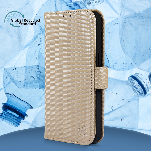 Custom GRS for iphone 17 16 15 Eco-friendly Recycled Plastic TPU PU Leather Material Magnetic Card Holder Wallet Cell Phone case