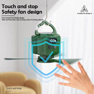 Ventilador de techo LED para acampar al aire libre, luz de tienda de campaña, 10400mAh, recargable, portátil, con batería, Control remoto, Motor sin escobillas - Product Image 4