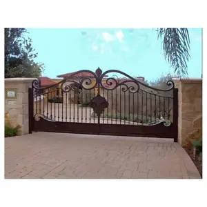 CBMmart Últimas Main Garden Gates Modern Luxuoso Duplo Porta Design Ferro Forjado Driveway Gate Para Casa