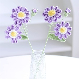 Flor inmortal de hilo tejido, crisantemo de cien días, producto terminado hecho a mano, ramo simulado de hilo, regalo, ramo terminado - Product Image 6