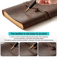 Cuaderno de Cuero Genuino Marrón para Escribir, 260 Páginas, Cuaderno Vintage con Logotipo Personalizado para Hombre