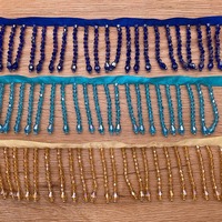 Vente en gros 5.5 Rideau Gland Frange Fait à la main Verre Gland Dentelle Cristal Strass Perlé Frange Garniture pour Robe