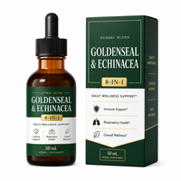 Gotas Botánicas Inmunitarias 8 en 1 al por Mayor, Complejo de Echinacea y Goldenseal con Hoja de Orégano para el Bienestar Corporal Total, OEM ODM