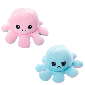 Peluche Pieuvre Réversible Double Face – Pieuvre Joyeuse et En Colère – Peluche d'Émotionnelle Soutien – OEM - Product Image 5