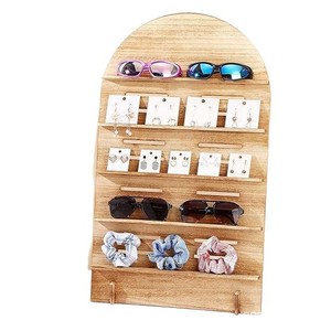 Wooden Jewelry Storage Rack 5 Tier <b>Desktop</b> Organizer For Earrings Sunglasses Hair Ties Display <b>Shelf</b> - Product Image 5
