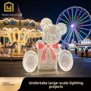 Projet d'éclairage LED extérieur IP65 de grande envergure : Ours, bonhomme de neige et château lumineux pour porches, centres commerciaux et places publiques - Product Image 4