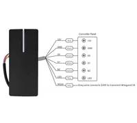 Lecteur de cartes EM 125 kHz étanche 12 V CC pour contrôle d'accès aux portes WG26/34, lecteur de cartes de proximité fin pour contrôle d'accès aux portes