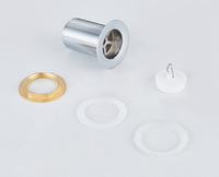 Siphon de lavabo en laiton G1-1/4" de style moderne avec bouchon en caoutchouc anti-colmatage pour évacuations de salle de bain