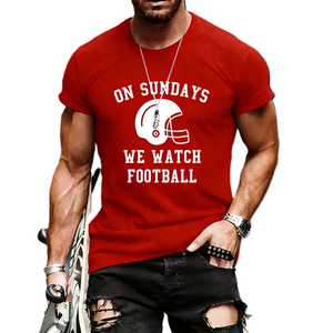 T-shirt unisex con scollo rotondo, traspirante, con stampa del casco da football americano, per il giorno della partita, per tifosi sportivi. - Product Image 3