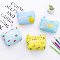Porte-monnaie mignon de dessin animé, mini pochette zippée, sac à monnaie en cuir PU imperméable, petit sac à monnaie pour enfants et filles, portefeuille de rangement portable