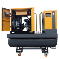 Compresseur d'air à vis AHB Industrial 220V monophasé 7,5KW 4-en-1 5HP 10HP 15HP silencieux refroidi par air avec sécheur et réservoir