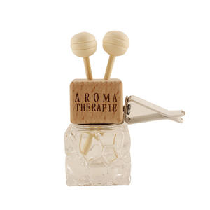 8ML Water Cube Car <b>Diffuser</b> <b>Bottle</b> with Vent Clip Screw Cap Seal and Wooden Cap Stick - Product Image 2